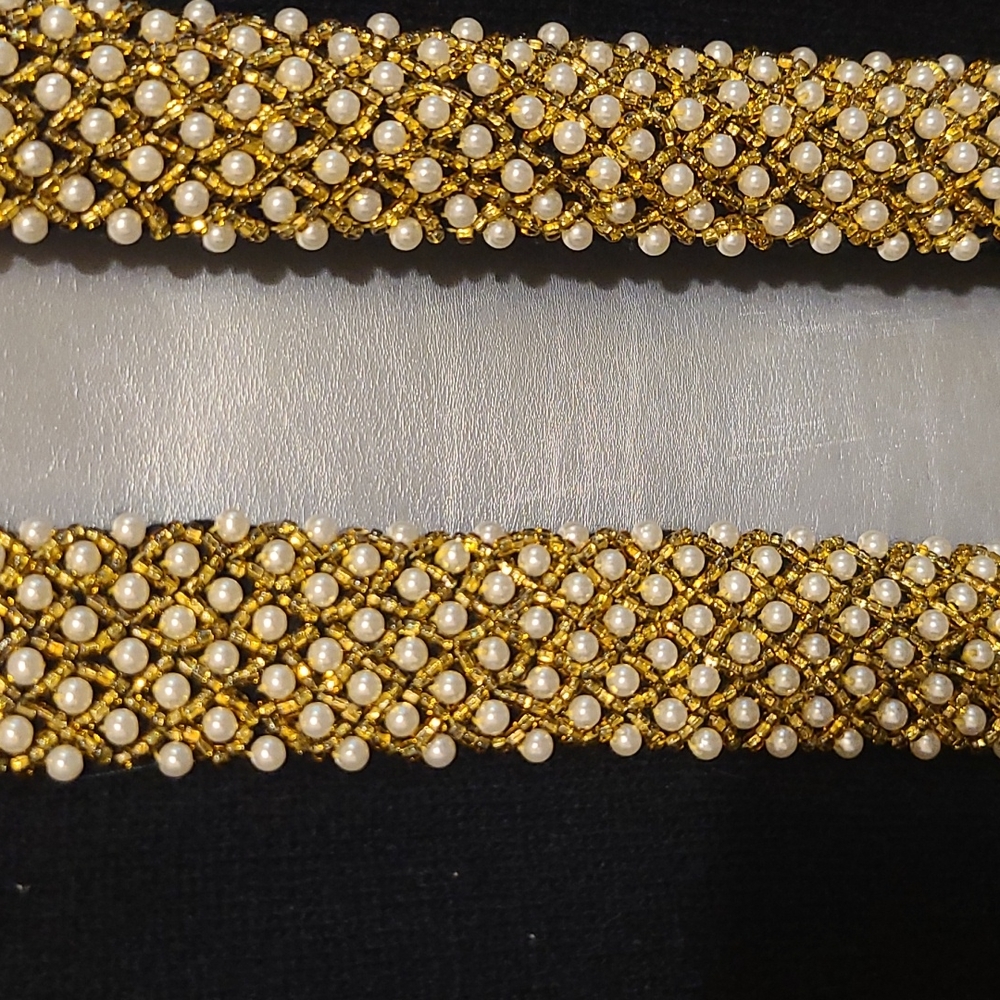 Vintage Zell Ucci Original Beautiful Preal & Gold Sequins. View 2